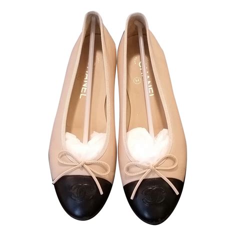 talon chanel beige et noir|Ballerines .